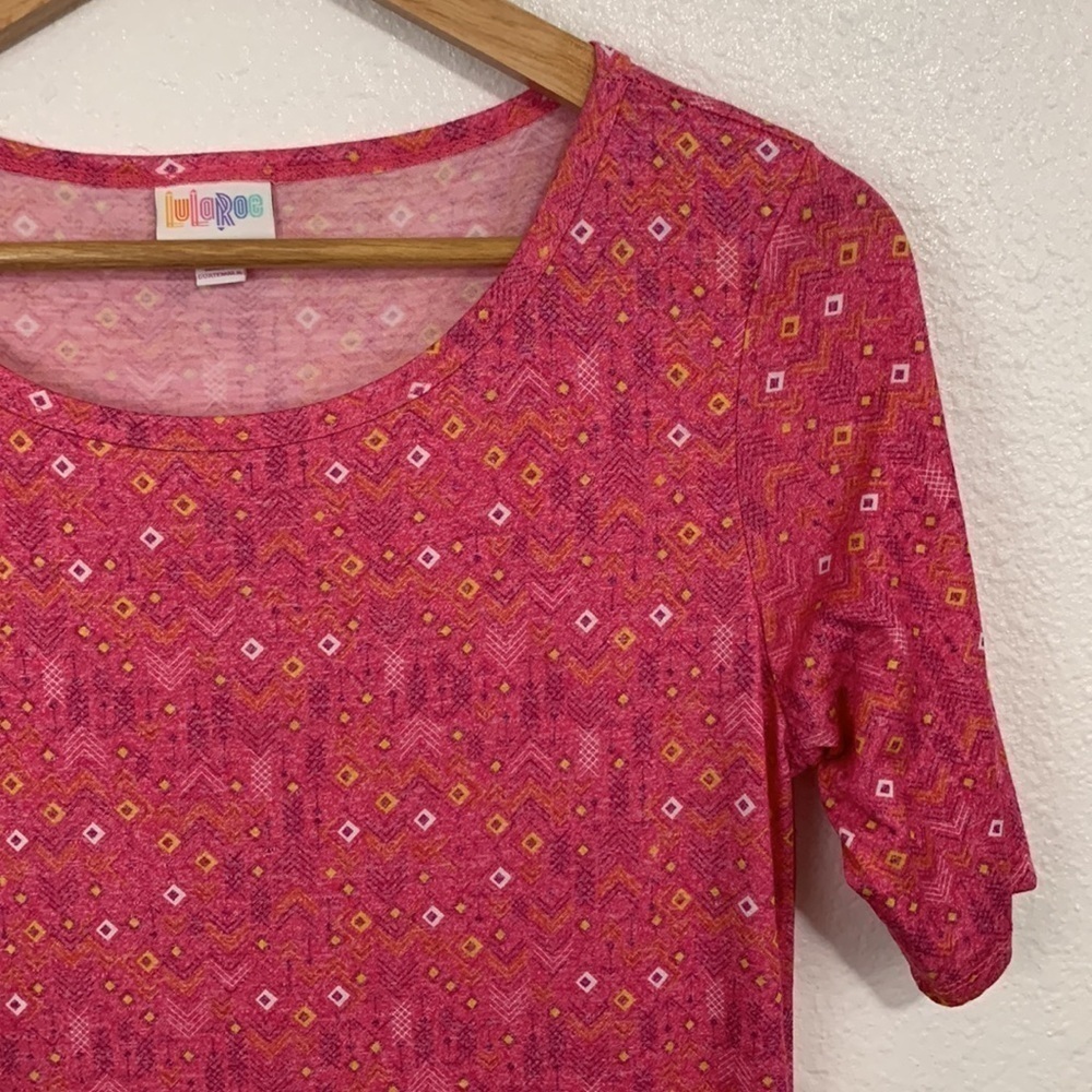 Lularoe Pink Abstract Print Julia Casual Knee Length Dress Size M